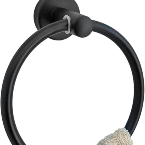 Matte Black Towel Ring, Hand Towel Holder, Rustproof - Picture 1 of 1